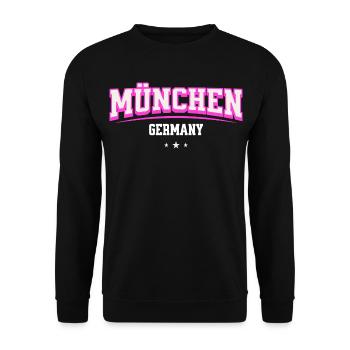 München Germany Shirt für Städte Fans Souvenir - Unisex Pullover - Schwarz - Vorne - Alina (178cm) & Michal (187cm)