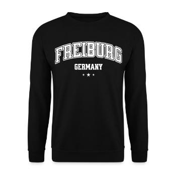 Freiburg Motif for Men Women Germany Fans - Unisex Sweatshirt - black - Front - Alina (178cm) & Michal (187cm)