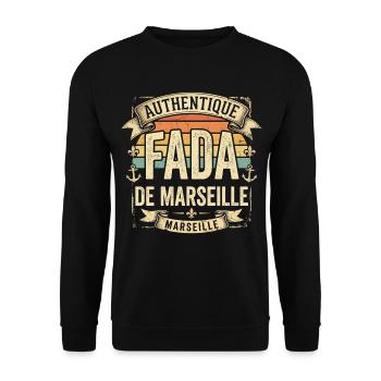 Fada de Marseille Humour Marseillais sud Provence - Sweat-shirt Unisexe - noir - Devant - Alina (178cm) & Michal (187cm)
