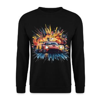 Gravure de peinture de voitures de course sportives plus rapides - Sweat-shirt Unisexe - noir - Devant - Alina (178cm) & Michal (187cm)