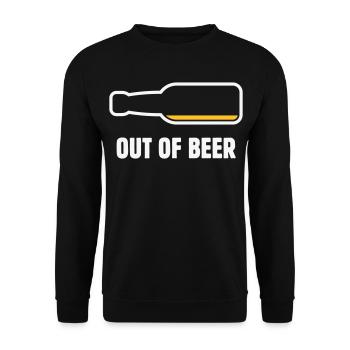 Out Of Beer (Bier / Bierchen / Biertrinker NEG 2C) - Unisex Pullover - Schwarz - Vorne - Alina (178cm) & Michal (187cm)