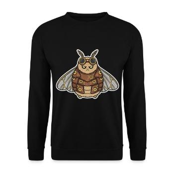 Steampunk Night Moth Rüstung Bronze Zahnräder - Unisex Pullover - Schwarz - Vorne - Alina (178cm) & Michal (187cm)