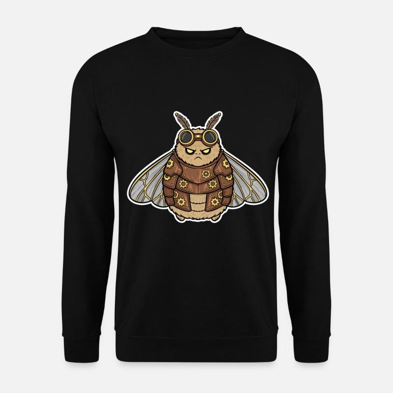 Steampunk Night Moth Rüstung Bronze Zahnräder - Unisex Pullover - Schwarz