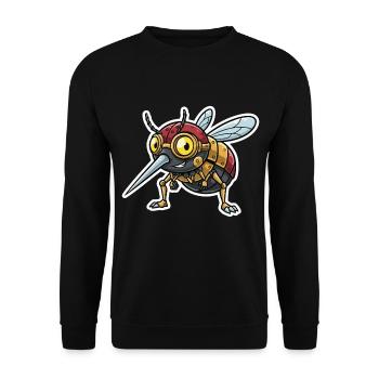 Mosquito Scout Steampunk Rot und Gold - Unisex Pullover - Schwarz - Vorne - Alina (178cm) & Michal (187cm)