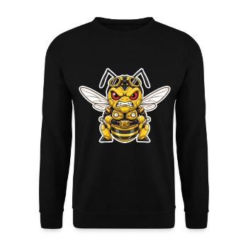 Hornet Steampunk Warrior Pressure und Steam - Unisex Pullover - Schwarz - Vorne - Alina (178cm) & Michal (187cm)