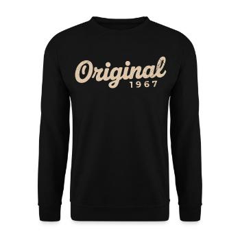 Geburtstagsgeschenk 1967 | Geboren 1967 - Unisex Pullover - Schwarz - Vorne - Alina (178cm) & Michal (187cm)