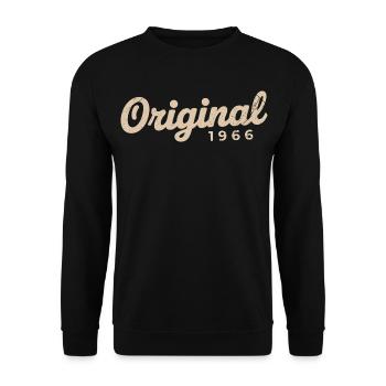 Geburtstagsgeschenk 1966 | Geboren 1966 - Unisex Pullover - Schwarz - Vorne - Alina (178cm) & Michal (187cm)