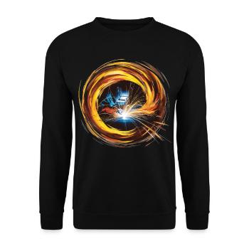 Soudeur Soudeur Peinture Peinture Imprimé - Sweat-shirt Unisexe - noir - Devant - Alina (178cm) & Michal (187cm)