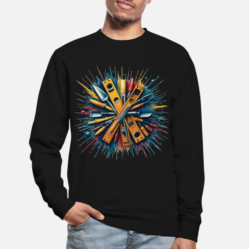Construction Bricklayer Mason Tools Art Print Unisex Sweatshirt