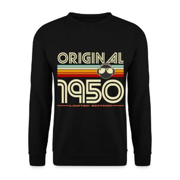 Original 1950's Retro Headphones - Unisex Sweatshirt - black - Front - Alina (178cm) & Michal (187cm)