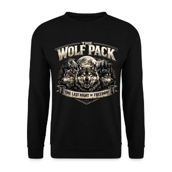 Wolfpack JGA: One Last Night of Freedom Emblem - Unisex Sweatshirt - black - Front - Alina (178cm) & Michal (187cm)