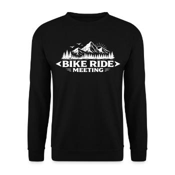 Randonnée à vélo rencontrant le paysage montagneux - Sweat-shirt Unisexe - noir - Devant - Alina (178cm) & Michal (187cm)