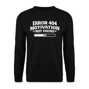 Erreur 404 Motivation non trouvée Drôle de proverbe - Sweat-shirt Unisexe - noir - Devant - Alina (178cm) & Michal (187cm)