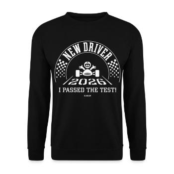 New Driver 2026 – I Passed The Test! (White) - Unisex Sweatshirt - black - Front - Alina (178cm) & Michal (187cm)