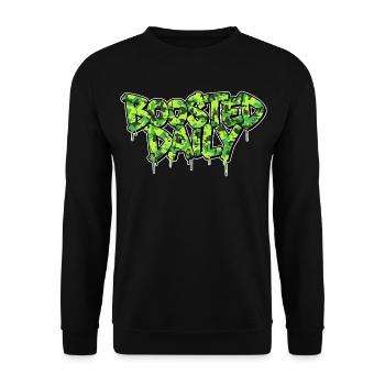 Boosted Daily Camouflage Motiv für Turbo Schrauber - Unisex Pullover - Schwarz - Vorne - Alina (178cm) & Michal (187cm)