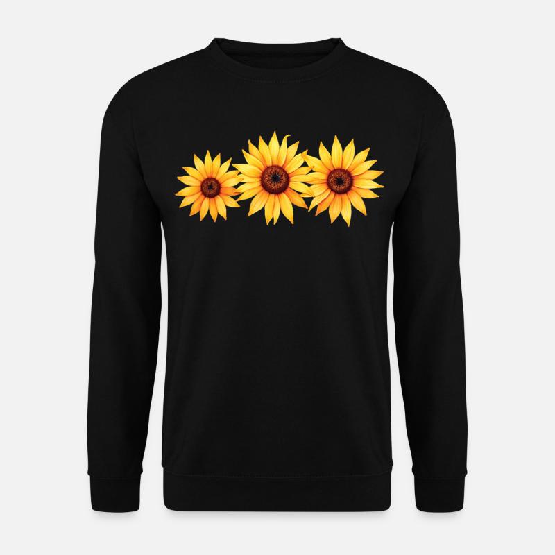 Wunderschönes Sonnenblumen-Gemälde Kunstdruck - Unisex Pullover - Schwarz
