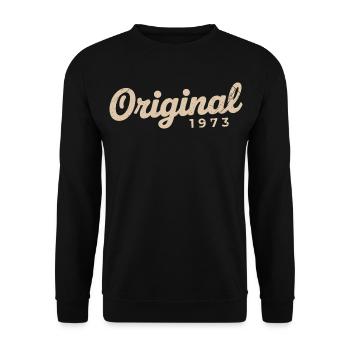 Geburtstagsgeschenk 1973 | Geboren 1973 - Unisex Pullover - Schwarz - Vorne - Alina (178cm) & Michal (187cm)