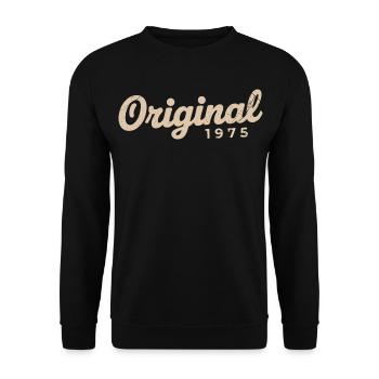 1975 Birthday Gift | Born in 1975 - Unisex Sweatshirt - black - Front - Alina (178cm) & Michal (187cm)