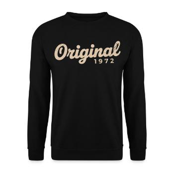 Geburtstagsgeschenk 1972 | Geboren 1972 - Unisex Pullover - Schwarz - Vorne - Alina (178cm) & Michal (187cm)
