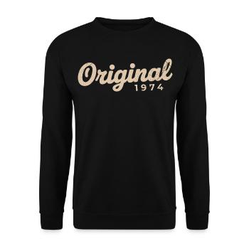 1974 Birthday Gift | Born in 1974 - Unisex Sweatshirt - black - Front - Alina (178cm) & Michal (187cm)