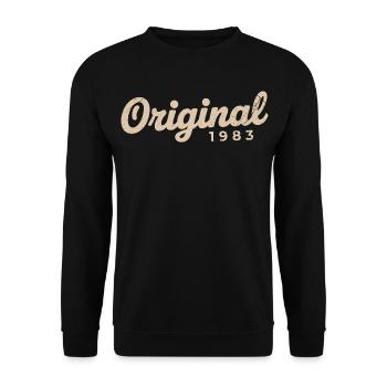 Geburtstagsgeschenk 1983 | Geboren 1983 - Unisex Pullover - Schwarz - Vorne - Alina (178cm) & Michal (187cm)