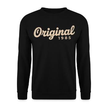 Geburtstagsgeschenk 1985 | Geboren 1985 - Unisex Pullover - Schwarz - Vorne - Alina (178cm) & Michal (187cm)