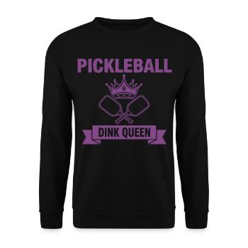 Pickleball Dink Queen Lustige Spielerin Love Pickleball - Unisex Pullover - Schwarz - Vorne - Alina (178cm) & Michal (187cm)