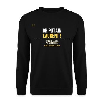 Oh Laurent! - Sweat-shirt Unisexe - noir - Devant - Alina (178cm) & Michal (187cm)