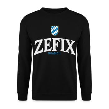 BayernWappen ZEFIX Logo - Unisex Pullover - Schwarz - Vorne - Alina (178cm) & Michal (187cm)
