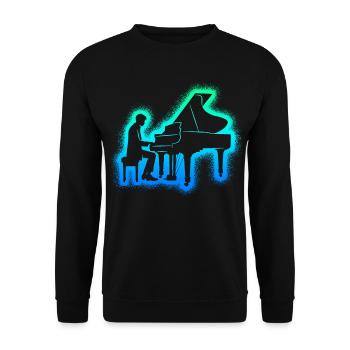 Piano Pianist Jungen Herren Kinder Klavier - Unisex Pullover - Schwarz - Vorne - Alina (178cm) & Michal (187cm)