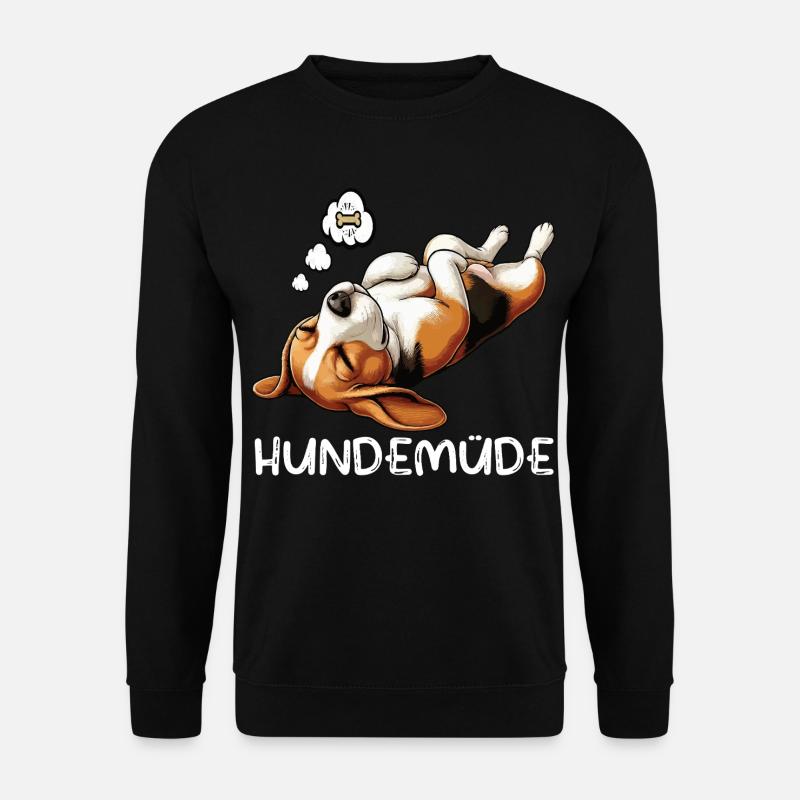 Hundemüde Beagle Beaglebesitzer Beaglehalter - Unisex Pullover - Schwarz