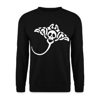 Raie Manta et crâne (blanc) - Sweat-shirt Unisexe - noir - Devant - Alina (178cm) & Michal (187cm)