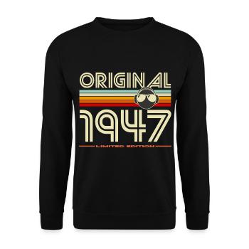 Original 1947 Retro Limited Edition - Unisex Sweatshirt - black - Front - Alina (178cm) & Michal (187cm)