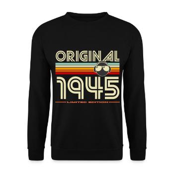 Originaler Retro-Helm von 1945 - Unisex Pullover - Schwarz - Vorne - Alina (178cm) & Michal (187cm)