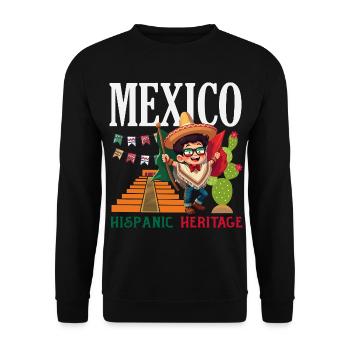 Mexiko Stolz & Heimat Mexikaner Mexico Flagge - Unisex Pullover - Schwarz - Vorne - Alina (178cm) & Michal (187cm)