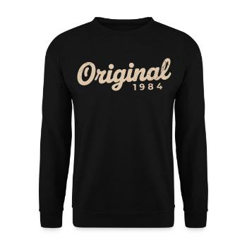 Geburtstagsgeschenk 1984 | Geboren 1984 - Unisex Pullover - Schwarz - Vorne - Alina (178cm) & Michal (187cm)