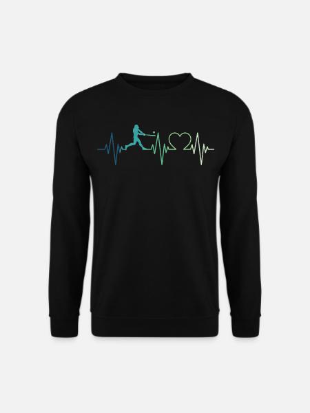 Baseball Baseball Heartbeat Baseball Player - Unisex Sweatshirt - black