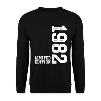 44th Birthday 1982 Limited Edition Man Woman - Unisex Sweatshirt - black - Front - Alina (178cm) & Michal (187cm)