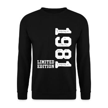 45th Birthday 1981 Limited Edition Man Woman - Unisex Sweatshirt - black - Front - Alina (178cm) & Michal (187cm)