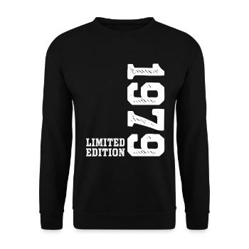 47th Birthday 1979 Limited Edition Man Woman - Unisex Sweatshirt - black - Front - Alina (178cm) & Michal (187cm)