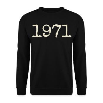 1971 Birthday Gift - Awesome since 1971 - Unisex Sweatshirt - black - Front - Alina (178cm) & Michal (187cm)