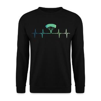 Paragliding heartbeat paraglider - Unisex Sweatshirt - black - Front - Alina (178cm) & Michal (187cm)