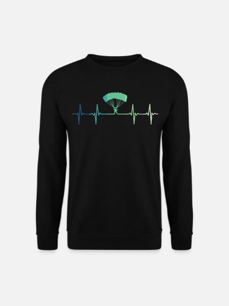 Paragliding-Herzschlag-Gleitschirm - Unisex Pullover - Schwarz