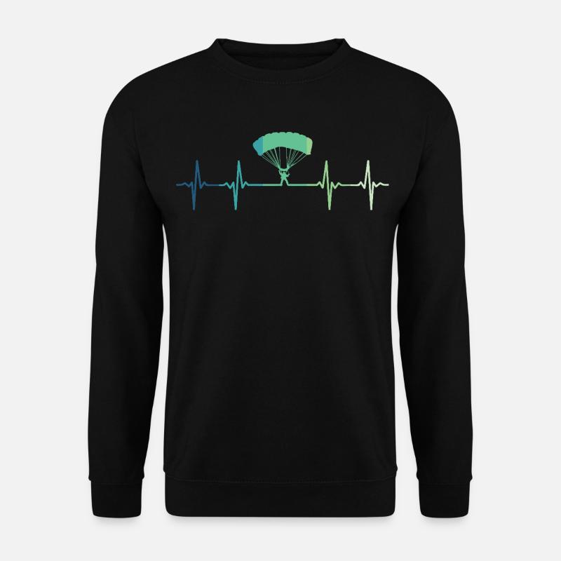Paragliding-Herzschlag-Gleitschirm - Unisex Pullover - Schwarz