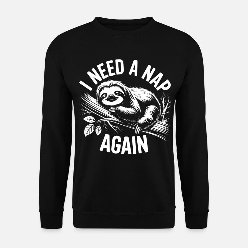 Faultier Schlafmodus am Ast - Unisex Pullover - Schwarz
