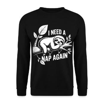 Ich brauch nen Nap - Unisex Pullover - Schwarz - Vorne - Alina (178cm) & Michal (187cm)