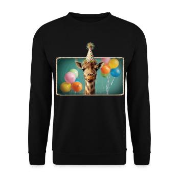 Giraffe Animals Zoo Party Jungle Zoo Birthday - Unisex Sweatshirt - black - Front - Alina (178cm) & Michal (187cm)
