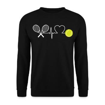 Tennis Heartbeat Tennis Player - Unisex Sweatshirt - black - Front - Alina (178cm) & Michal (187cm)