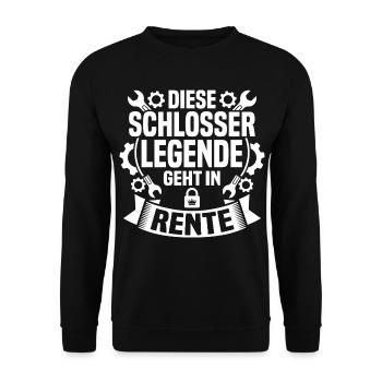 Schlosser Legende Geht in Rente Sprüche Ruhestand - Unisex Pullover - Schwarz - Vorne - Alina (178cm) & Michal (187cm)