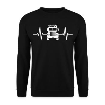 Truck Heartbeat Truck Driver Truck - Unisex Sweatshirt - black - Front - Alina (178cm) & Michal (187cm)